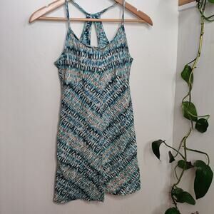 Patagonia ‘Spright Racerback Dress in Cobra Fade Print Tobago Blue Size XS